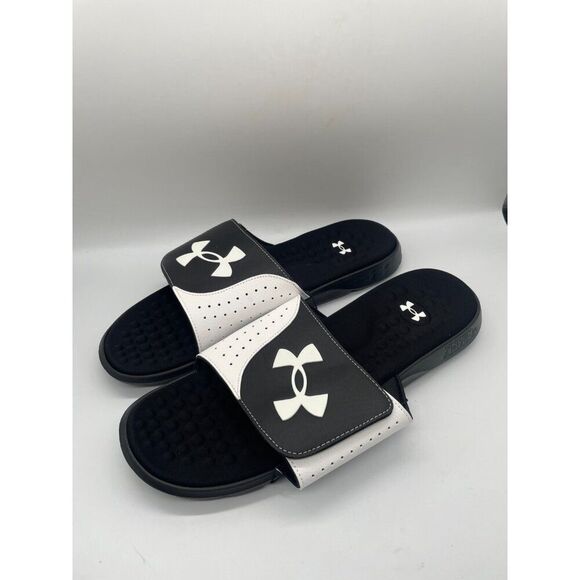 Under Armour Ignite Pro 3026023-003 Mens US 17 Slide Sandals Black White Slip On - Picture 3 of 6